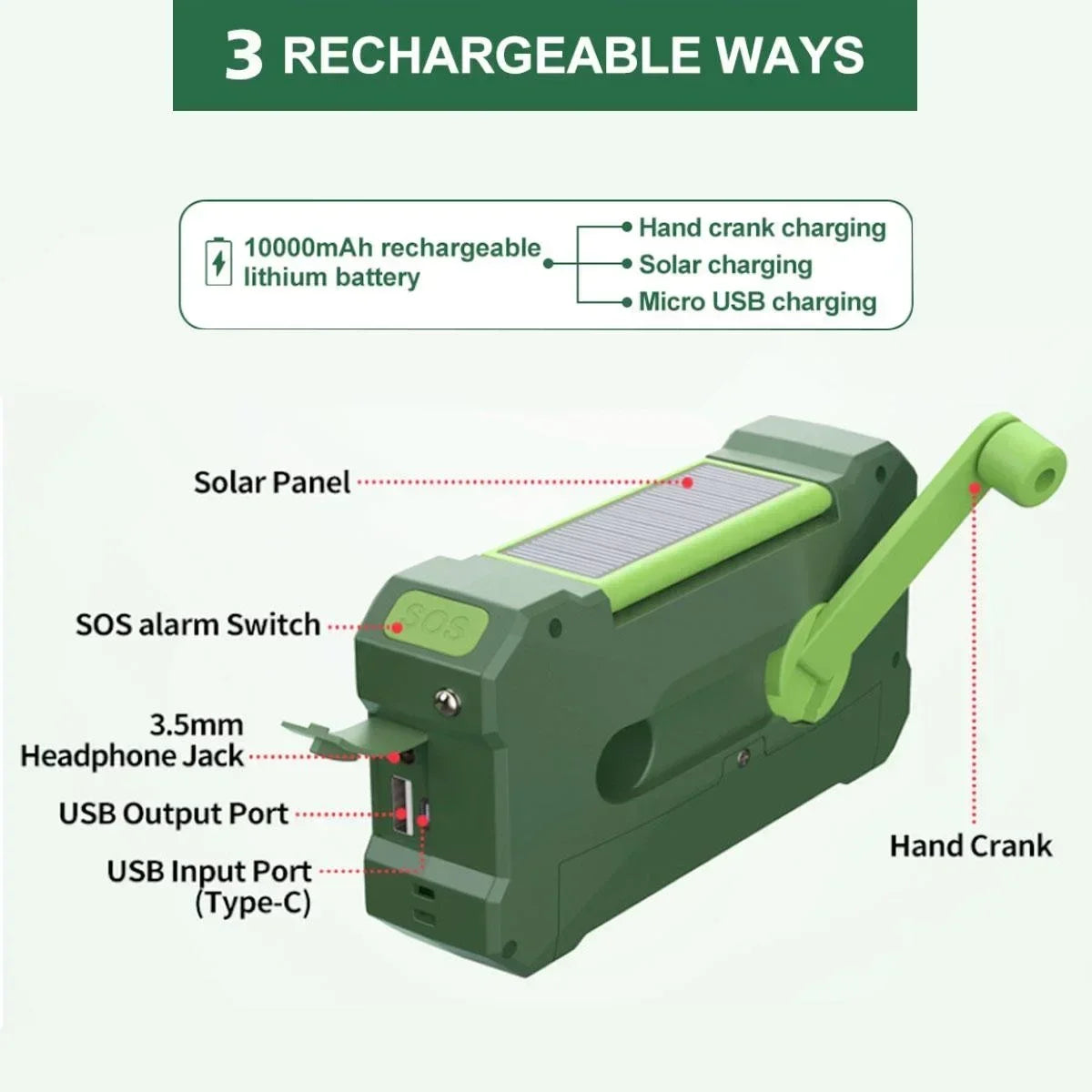 Power Bank Solar SOS x 10